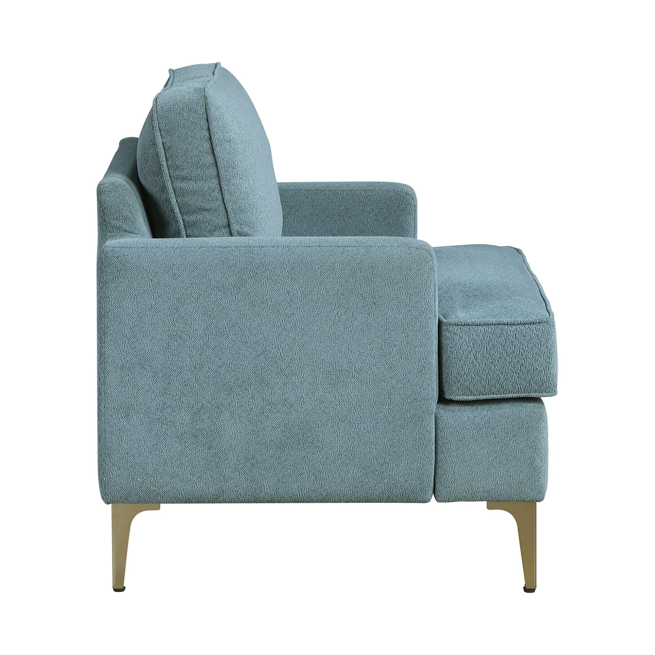 OakvillePark Northwyn Chenille Accent Chair with Metal Legs, Peacock