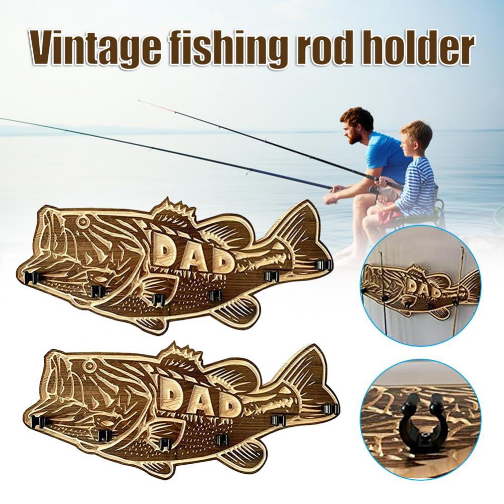 Wood Large Mouth Bass Fishing Rod Holder Wooden Rack Pole Diy Gear And Gifts For Dad Com