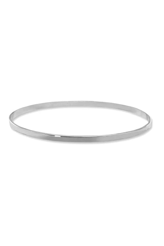 Flat Bangle Bracelet 2.3mm Width Sterling Silver