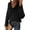 Black, variant on Womens Sweaters Fall Winter Clothes Long Sleeve Button Down Ruffle Crew Neck Casual Knitted Pullover Tops