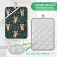 thumbnail image 3 of 2 Pack Pot Holders for Kitchen Heat Resistant Hot Pads Sets for Cooking Baking Cute Christmas Reindeer Pattern, 3 of 7