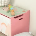 Qaba Toy Box with Lid, Toy Chest Storage Organizer for Bedroom, Pink
