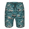 thumbnail image 4 of Wukai Modern Excavator Print Beach Trunks with Compression Liner Swimsuit Quick Dry Beach Sports Shorts with Pocket-Medium, 4 of 8
