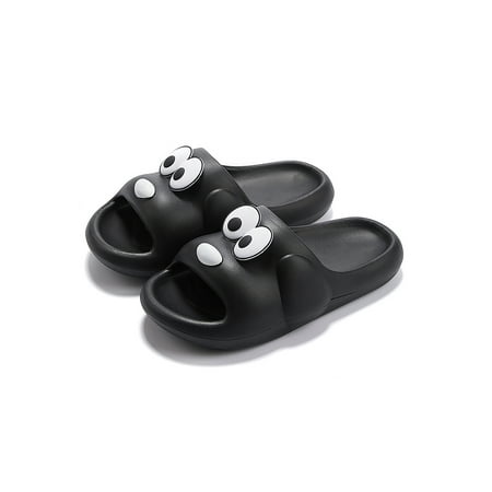 

Colisha Unisex Slide Sandals Slip On Flat Sandal Summer Slides Indoor Outdoor Lightweight Shower Slippers Beach Black 8.5-9