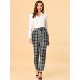 thumbnail image 2 of Pantalones largos Allegra K Oficina Cintura Alta Anudada Negro XS, 2 of 5