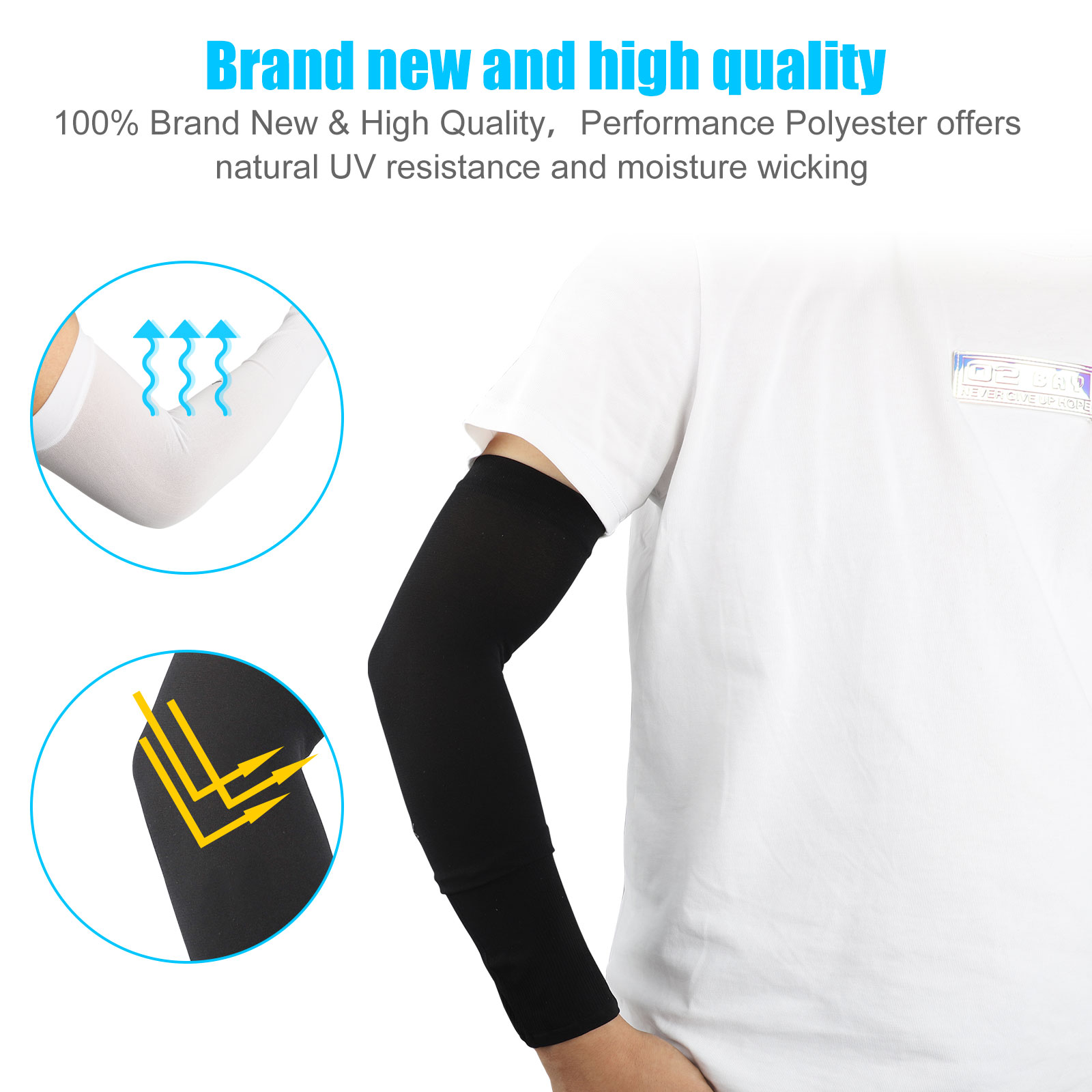 3 Pairs of Cooling Arm Sleeves, EEEkit UV Sun Protection Arm Sleeves ...