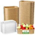 thumbnail image 1 of Cuencos desechables de papel Kraft Maxdot con tapas de polipropileno, 500 ml x 50, 1 of 6