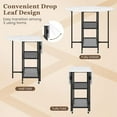 thumbnail image 4 of GOFLAME Folding Dining Table, Mobile Round Extendable Kitchen Table with 2-Tier Storage Shelves, 2 Lockable Wheels, Space Saving Collapsible Drop Leaf Dinner Table for Dining Room, Small Space, White, 4 of 9