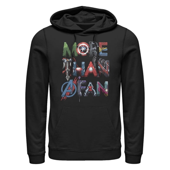 Men's Marvel More Than a Fan Hero Font Pull Over Hoodie