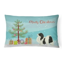 Carolines Treasures CK3548PW1216 Japanese Chin Christmas Tree Canvas Fabric Decorative Pillow, 12H x16W, multicolor