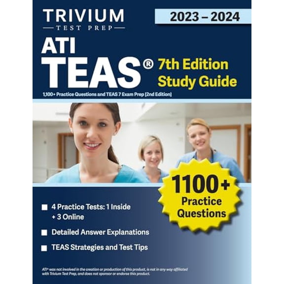 Pre-Owned ATI TEAS 7th Edition 2023-2024 Study Guide: 1,100+ Practice Questions and TEAS 7 Exam Prep, 9781637983508, 1637983506, Paperback,
