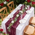 thumbnail image 2 of Burgundy Chrismas Table Runner 2 Packs 36x120 Inches Rustic Boho Cheese Cloth Table Runners for Holiday Dining Home Party Table Decor, 2 of 14