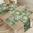 thumbnail image 2 of Ambesonne Green and White Table Runner & Placemats, Calla Lilies, Placemat 4 pcs + Runner 14"x72", Olive Green Sage Green, 2 of 2
