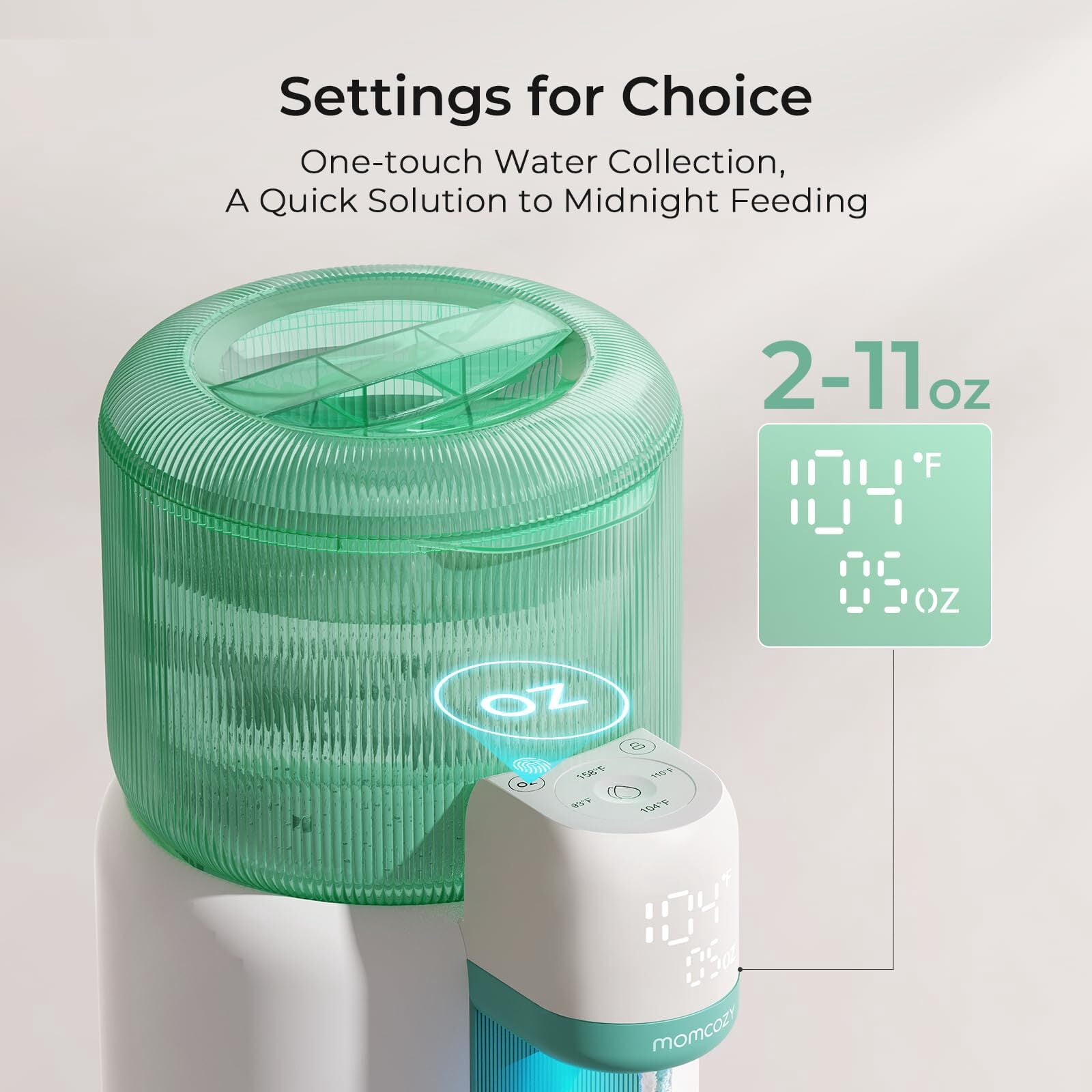 Momcozy Baby Bottle Warmer, Automatic Fast Water Dispenser for Making Milk Instantly with Night Light, 4 Temperature Control Water Warmer for Baby Feeding