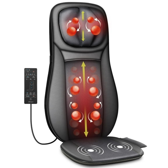 Snailax Back Massager with Heat, Shiatsu Chair Massager, Full Body Massage Chair Pad, Adjustable Intensity Seat Cushion Massager, Gifts