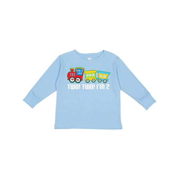 Inktastic 2nd Birthday Two Two Train Boys Long Sleeve Toddler T-Shirt