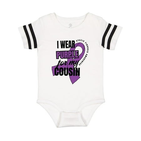 

Inktastic I Wear Purple For My Cousin Cystic Fibrosis Awareness Gift Baby Boy or Baby Girl Bodysuit
