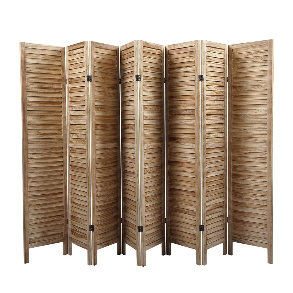 Kadyn 8 Panel Solid Wood Office Divider for Living Room, Foldable Privacy Screen with Non-slip Feet, Home Office Freestanding Room Divider for Study, Light Burn