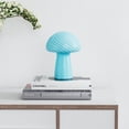 thumbnail image 3 of Daisy Modern Glass Mushroom Bedside Table Lamps Blue, 3 of 5
