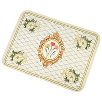 Unique Bargains Drain Pad Knight of Roses Dish Drying Mat for Kitchen Beige 15.75"x11.81"