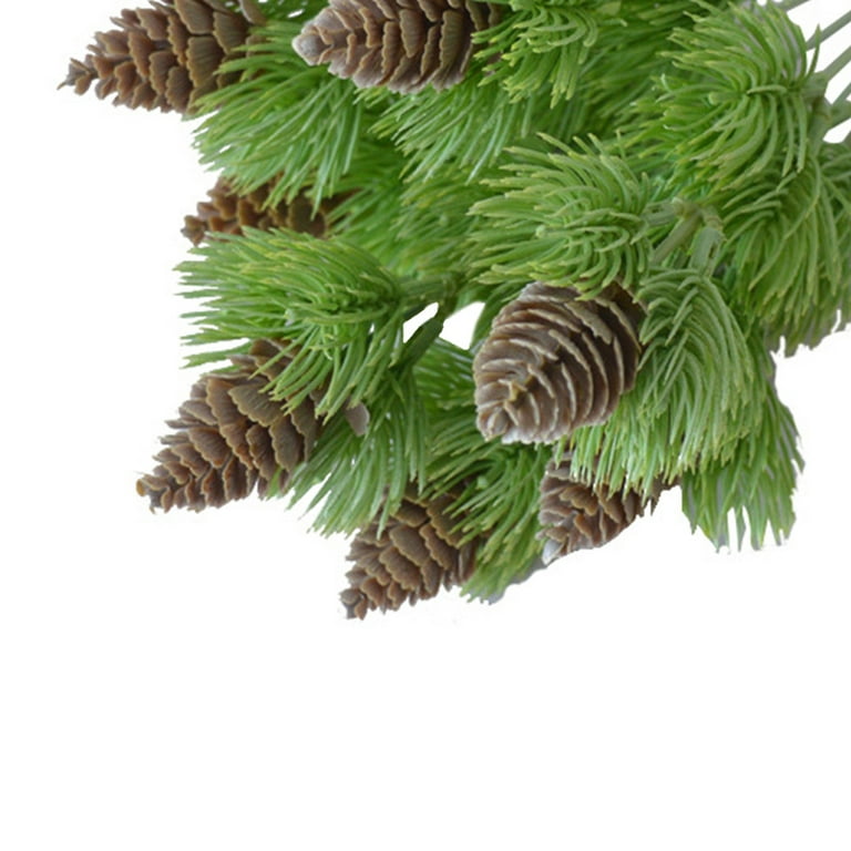 2 Artificial Atlas Cedar Branches With Mini Pinecones-artificial