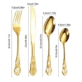 thumbnail image 3 of Vintage Silverware Set Embossed Dining Utensils Stainless Steel Carved Cutlery For Wedding Restaurant Home Gold 4 Pieces, 3 of 6