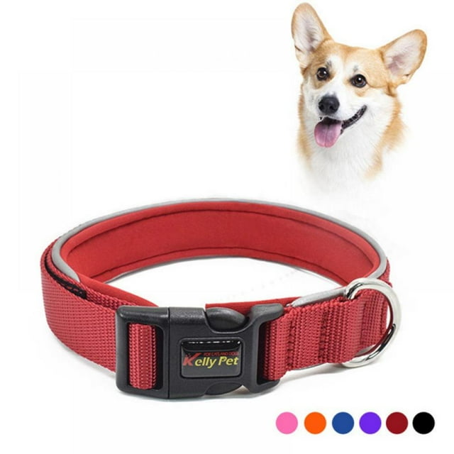 CNKOO Collier Réfléchissant pour Chien Colliers pour Animaux de Compagnie Réglables Collier Réfléchissant en Nylon avec Verrou de Sécurité Adapté aux Grands Moyens et Petits Chiens
