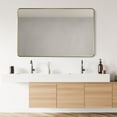thumbnail image 3 of Nettuno 48" Rectangle Bathroom/Vanity Brushed Gold Aluminum Framed Wall Mirror, 3 of 15