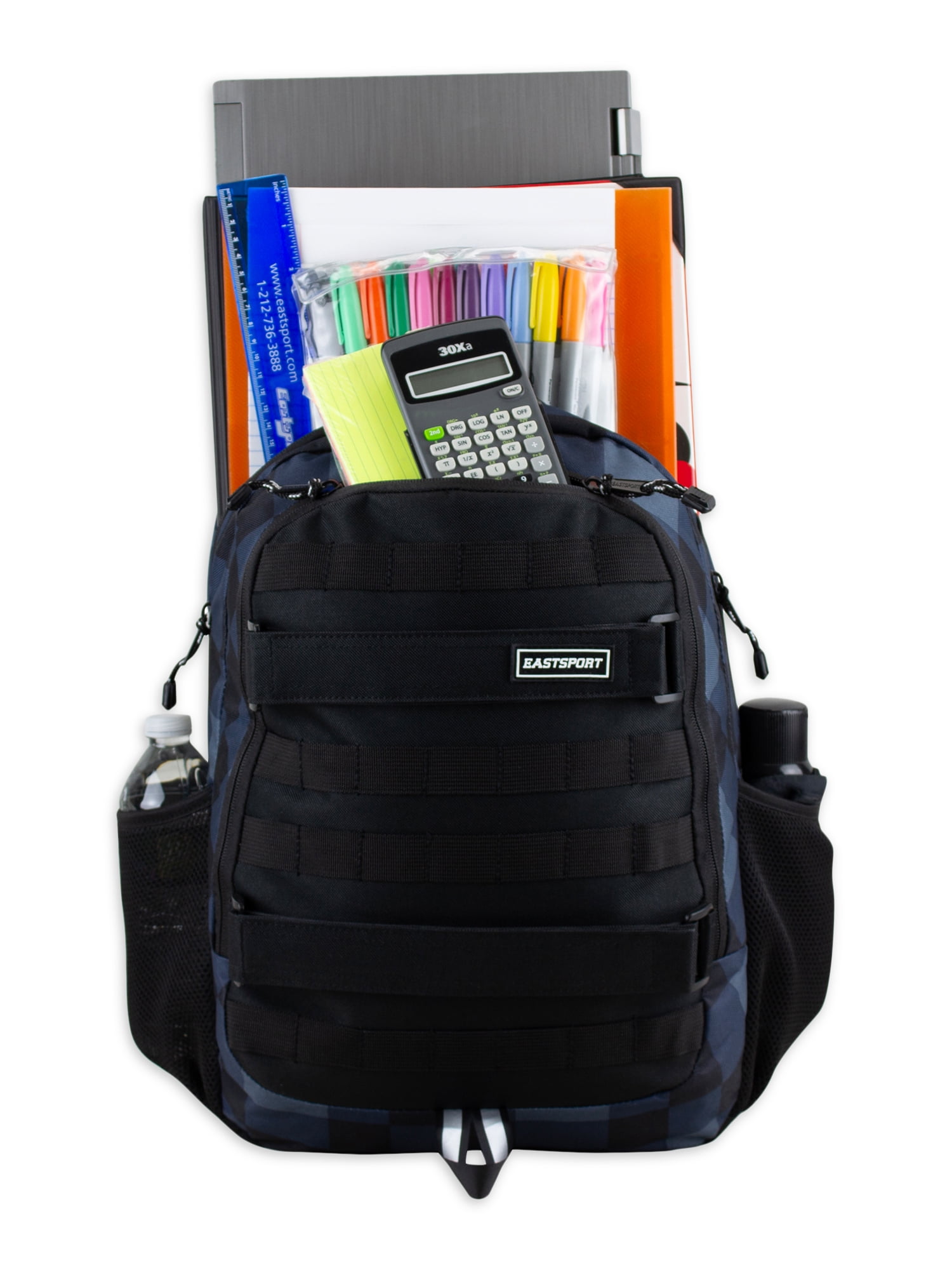 Eastsport Strategic Skater Backpack, Blue Plaid