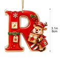 thumbnail image 3 of JeashCHAT Initial Letter Christmas Ornaments, Red Personalized Christmas Initial Ornaments Cute Reindeer Pendant Christmas Tree Hanging Decorations Xmas Gifts, 3 of 5