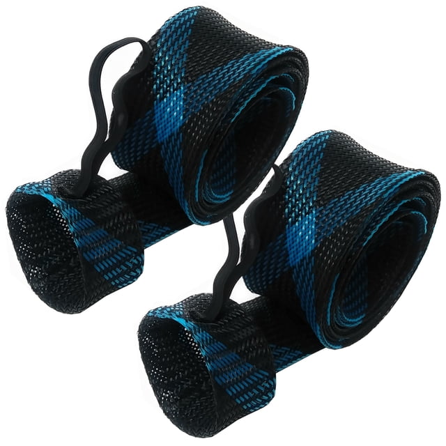 Reaction Tackle Fishing Rod Socks - Fishing Pole Sleeves and Covers for Baitcasting Rods, Spinning Rods Black/Blue (Flat-Spin-11)