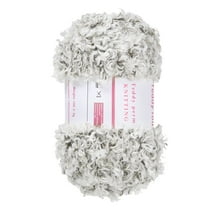 Eyelash Yarn Polyester Yarn Fur Soft Fluffy Chunky Yarn Fuzzy Eyelash Yarn Pale Gray for Crocheting Knit DIY Clothes Bag - 55Yard/50m, 3.53oz