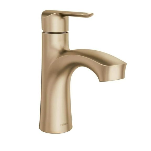 MOEN 84516BZG Findlay Single-Handle Single-Hole Bathroom Faucet in Bronzed Gold