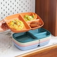 thumbnail image 2 of Divided Dish Diet Reusable Dinner Plate Kitchen Dinnerware Portion Plates For Adults 3 Compartments Microwave Safe, 2 of 9