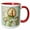 Red/White, variant on 3drose, Cute Quirky Flowers Monogram Letter D, 11oz Two-tone Yellow Mug