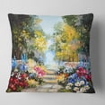 thumbnail image 2 of Designart Summer Forest with Flowers - Landscape Printed Throw Pillow - 18x18, 2 of 5