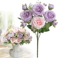 thumbnail image 2 of Artificial Peony Wedding Bouquet, Ongmies Small Rose & Persian Peony Artificial Flower Bundle: Ideal for Home & Wedding Bouquet Decorations, Indoor Fake Bouquet, 2 of 8