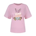 thumbnail image 4 of VBTAPA Women's Cute Easter Shirts Funny Bunny Eggs Print Short Sleeve T-Shirt Casual Loose Blouse Tops Pink XXL, 4 of 6