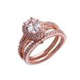 thumbnail image 2 of Women Rose Gold Diamond Ring Set Simulation Diamond Ring Proposal Engagement Wedding Ring, 2 of 2