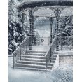 thumbnail image 2 of HelloDecor 5x7ft Winter Snow Photography Backdrops Snowflake Backdrop Pavilion and Stone Stairs Background, 2 of 4
