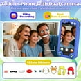 thumbnail image 4 of Teblint Kids Smart Phone with Holographic Pyramid, 4" Touchscreen Toddler Learning Play Toy, Kids Cell Phone Toy with 32 GB Card, Christmas Birthday Gift for Ages 3-12, Dual Camera, Music Player, 4 of 11