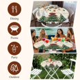 thumbnail image 7 of Christmas Tree Round Tablecloth, Fitted Table Cover with Elastic for 45"-54" Round Tables, Farmhouse Winter Ball Berry Snowflakes Table Cloth Outdoor Indoor Dinning Party Waterproof Tablecloths, 7 of 7