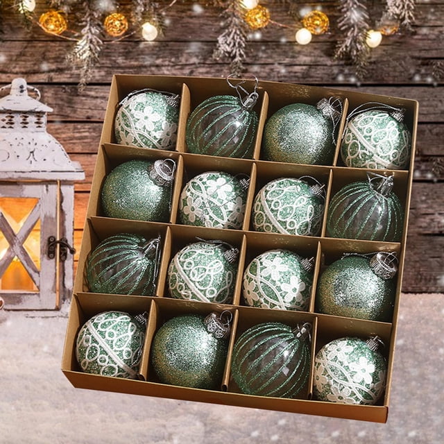Adornos de bolas de Navidad BLESIY 16 piezas Verde