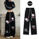 thumbnail image 3 of Pantalones deportivos casuales con estampado de Hello Kitty estilo retro americano de Sanrio, pantalones deportivos de pierna ancha estilo hip hop, ropa de calle para mujer, verano 2024, 3 of 3