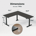thumbnail image 3 of 62.9 Inch L-Shaped Standing Desk, Large Electric Height Adjustable Ergonomic Home Office Computer Desk with 3 Memory Buttons and Cable Management, Corner Desk for Home & Office Workstations, Black, 3 of 9