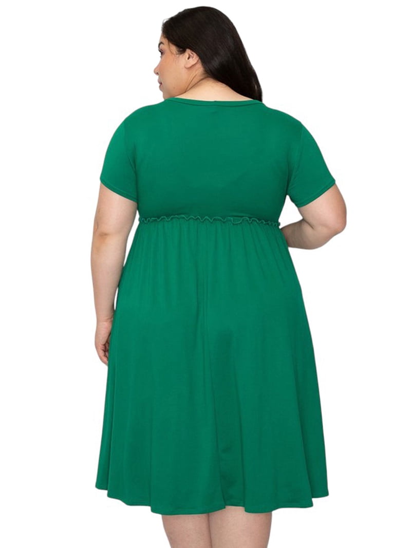 kelly green plus size dress Summer Masquerade Shift Dress In Kelly Green Curves