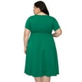 thumbnail image 4 of Pastel by Vivienne Women's Short Sleeve Dress with Shirring Plus Size Kelly Green XX-Large, 4 of 4