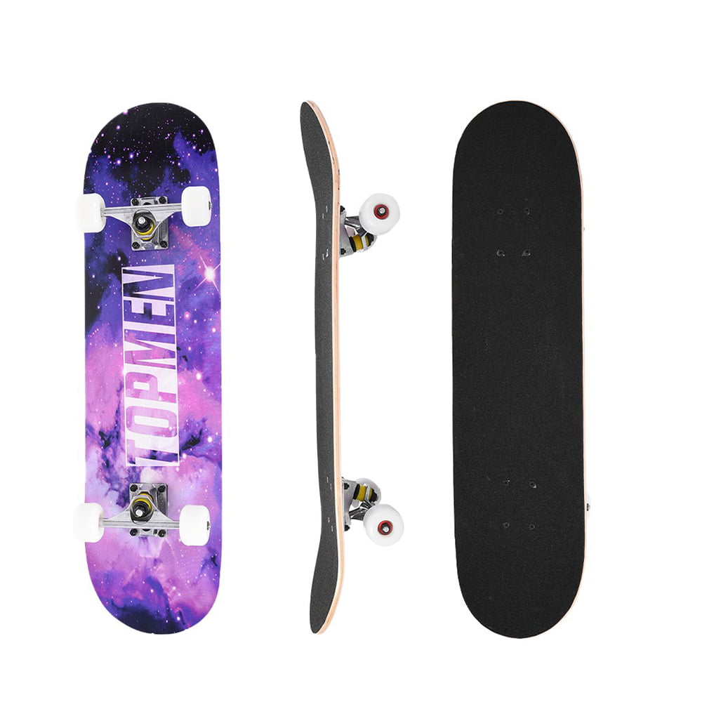 Details about   Wood 31"x8" Skateboards Complete Double Kick Deck Concave Gift for Kids Teens US 