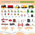 thumbnail image 4 of Juego de trenes de madera OMyBaby, 86 unidades, con grúa, para niños de 3 a 5 años, 4 of 7