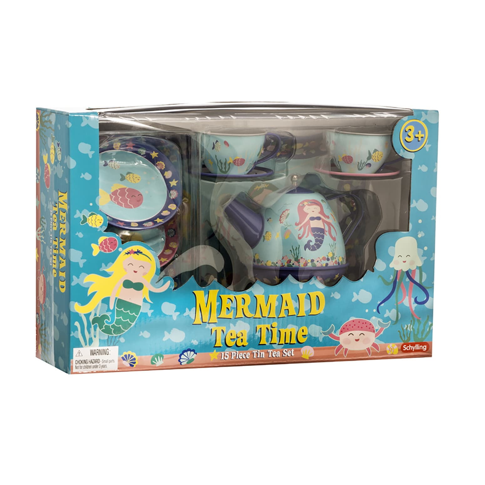 mermaid tin tea set